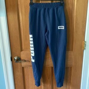 Teen Boy Puma Blue Athletic Sweat Pants Medium 10/12 Preowned